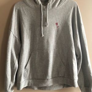 Cropped rose hoodie